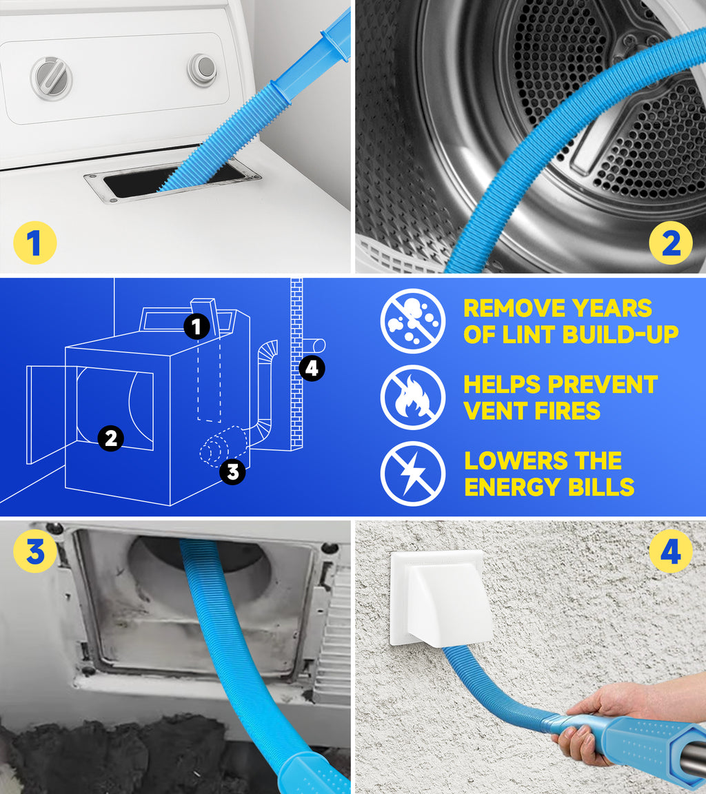 Dryer Lint Vacuum Attachment (Blue)